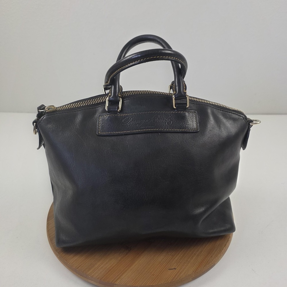 Dooney & Bourke Florentine Satchel Bag Womens Medium Black Leather Zip Top Purse - Picture 6 of 16